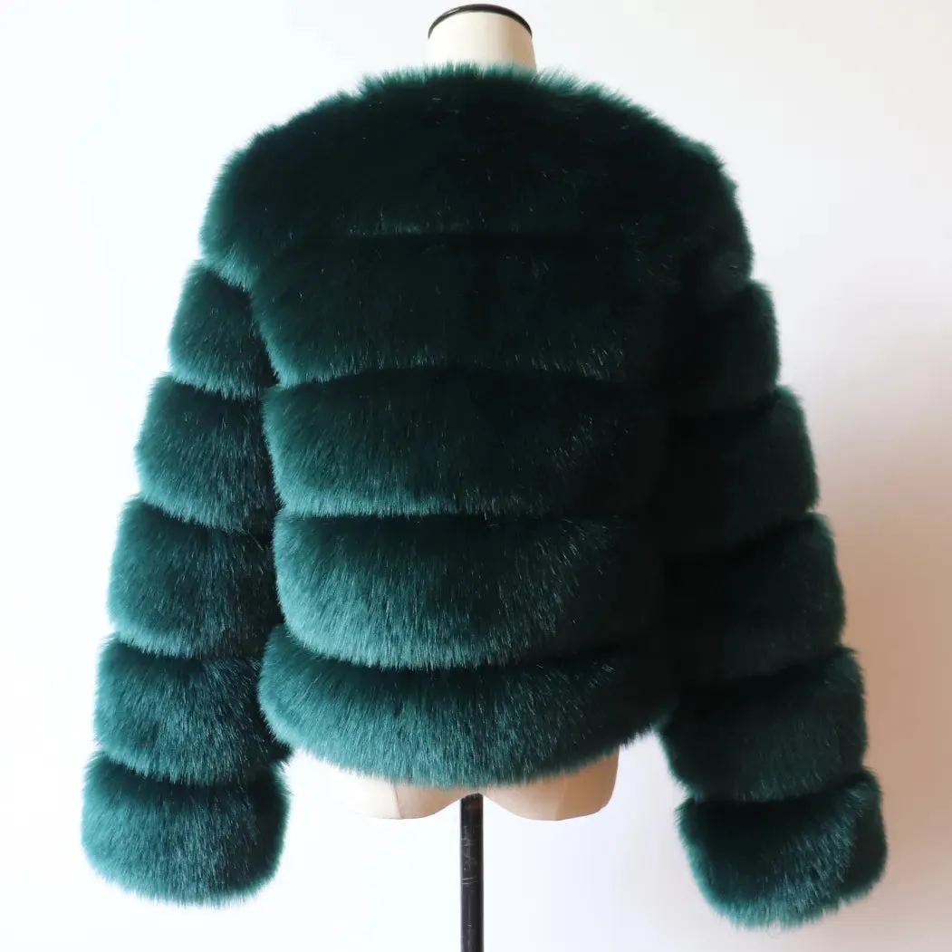 Long Sleeve Faux Fur Coat