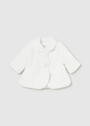 MAY White Faux Fur Coat