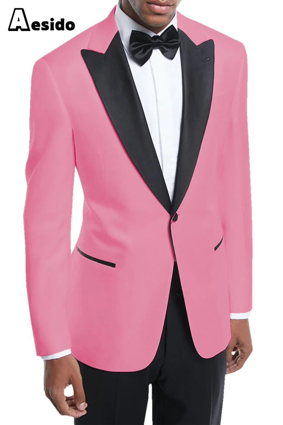 Men's Suit 2 Piece Business Peak Lapel Blazer For Wedding