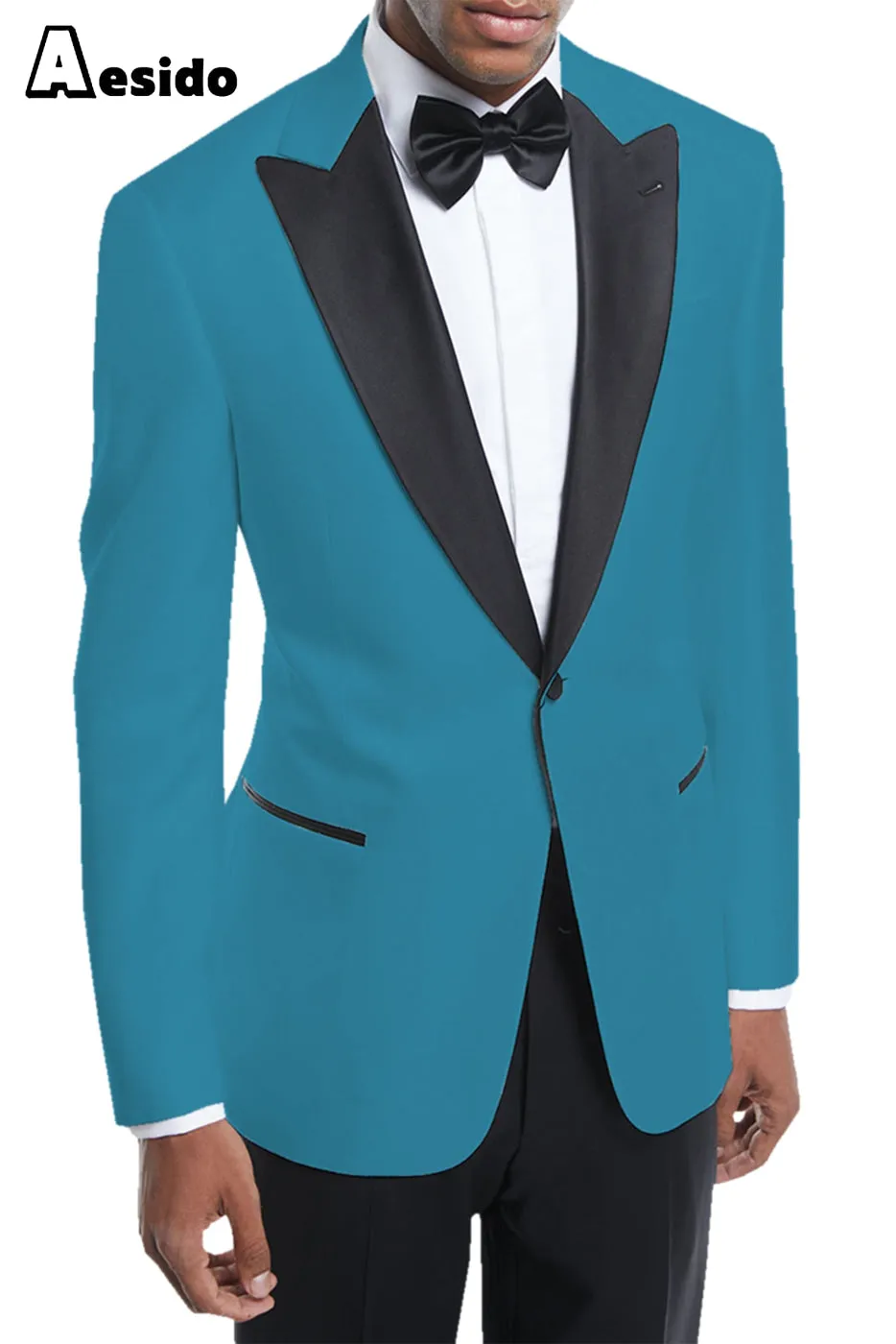 Men's Suit 2 Piece Business Peak Lapel Blazer For Wedding