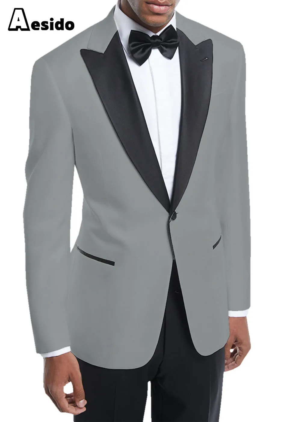 Men's Suit 2 Piece Business Peak Lapel Blazer For Wedding