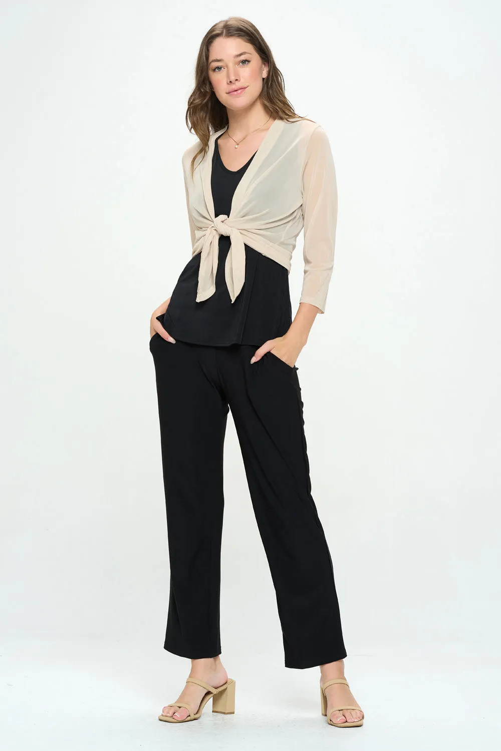 Mesh Solid Cardigan - 4082MR-QRS1