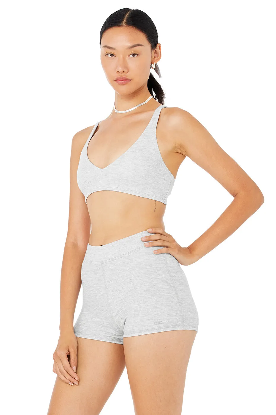 Micro Waffle Pleasant Bra - Athletic Heather Grey