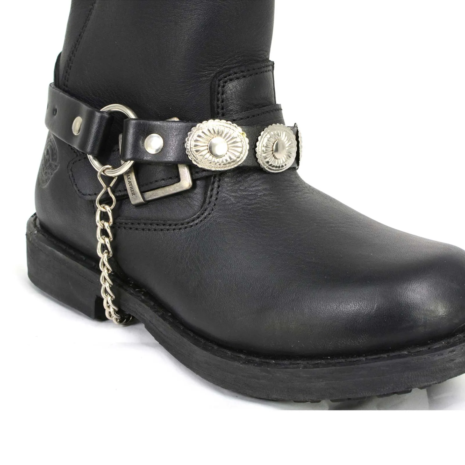 Milwaukee Leather MLA3008 Silver Vintage Concho's Biker Chain for Motorcycle Boots