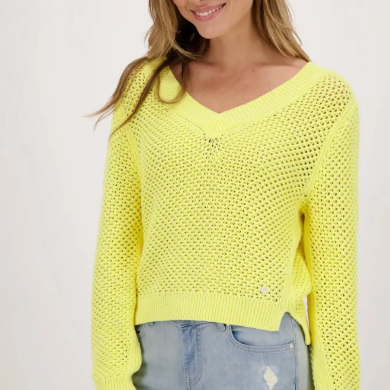 Monari V-Neck Sweater - Yellow