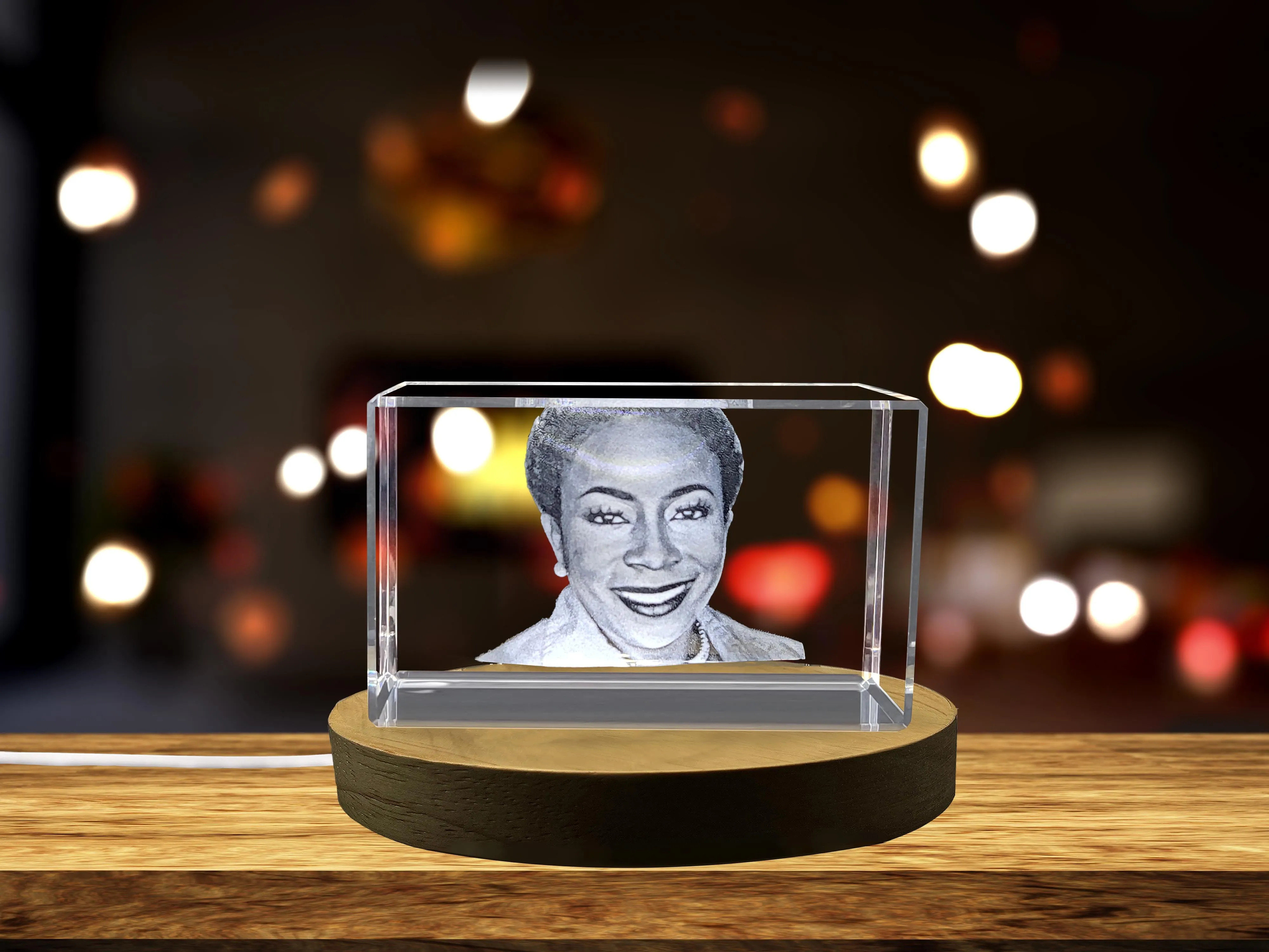 Ona Judge 3D Engraved Crystal - Honor the Legacy of a Trailblazing Photographer