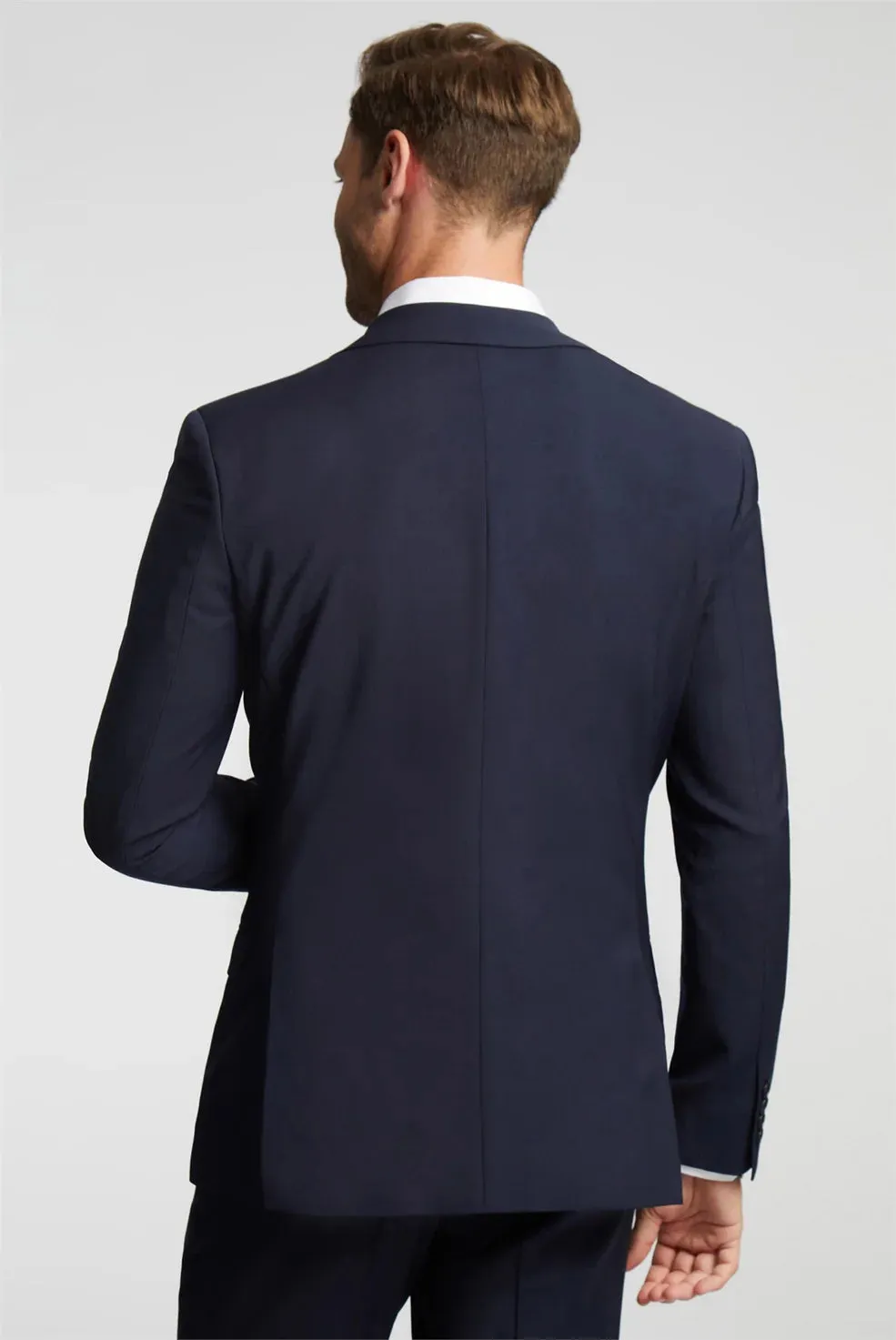 PREMIUM NAVY PANAMA SLIM SUIT JKT