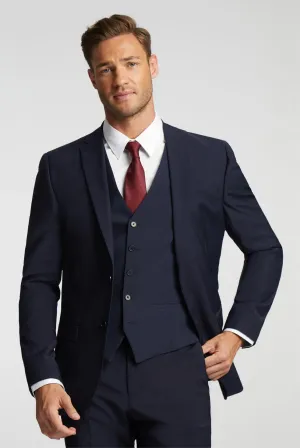 PREMIUM NAVY PANAMA SLIM SUIT JKT