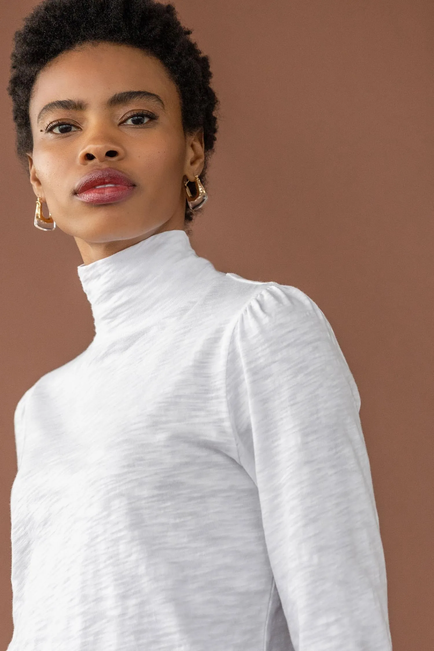 Puff Sleeve Turtleneck