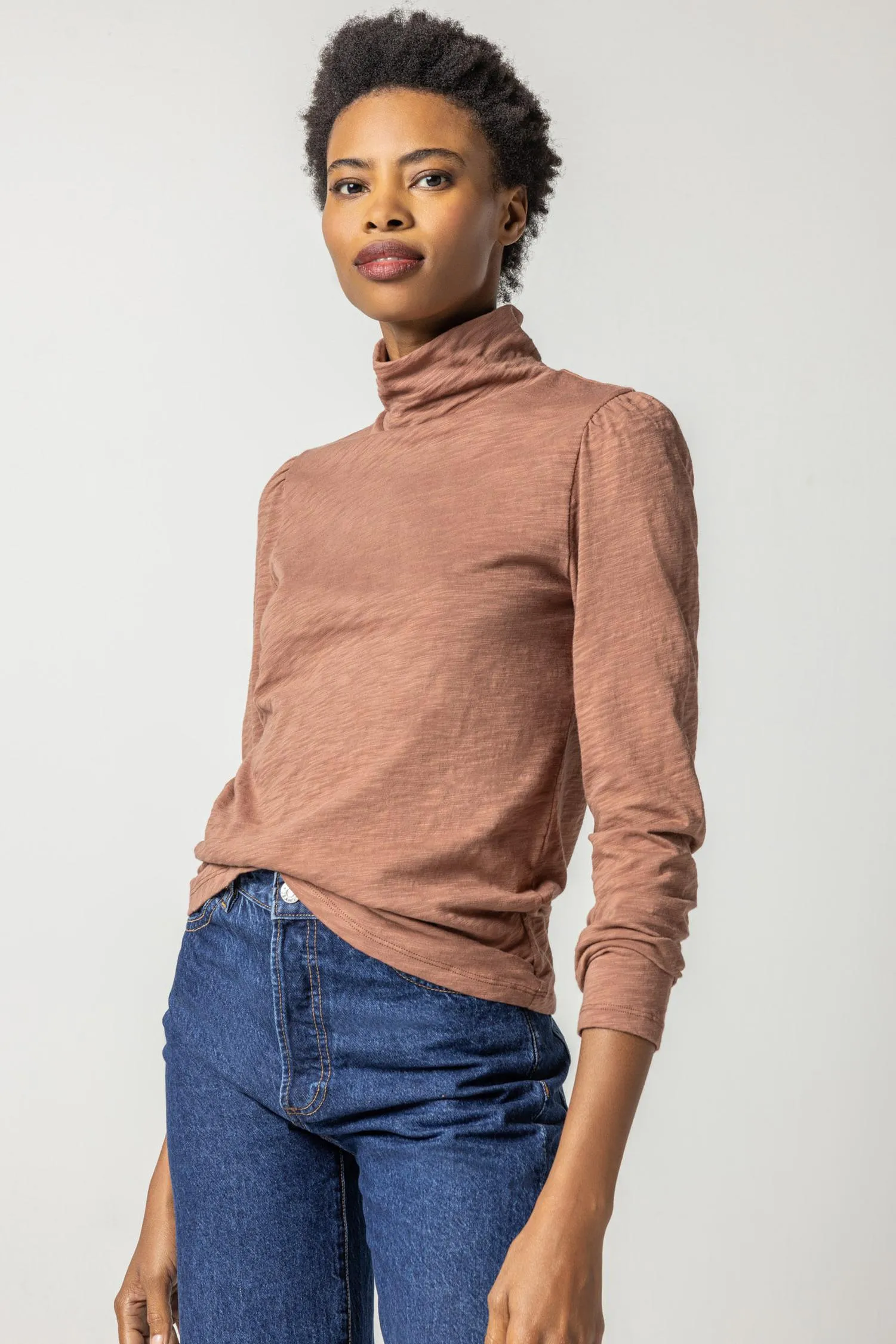 Puff Sleeve Turtleneck