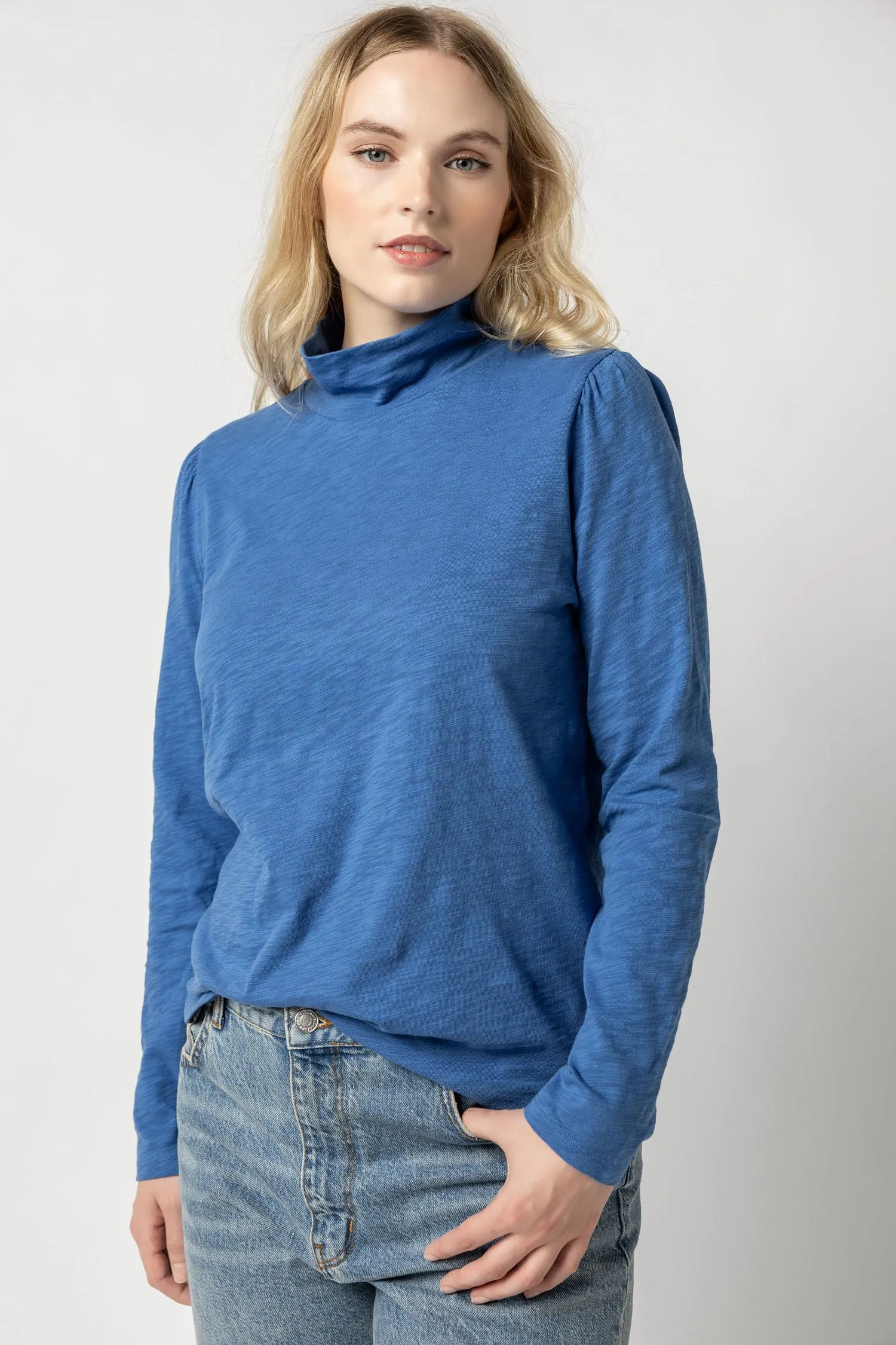 Puff Sleeve Turtleneck