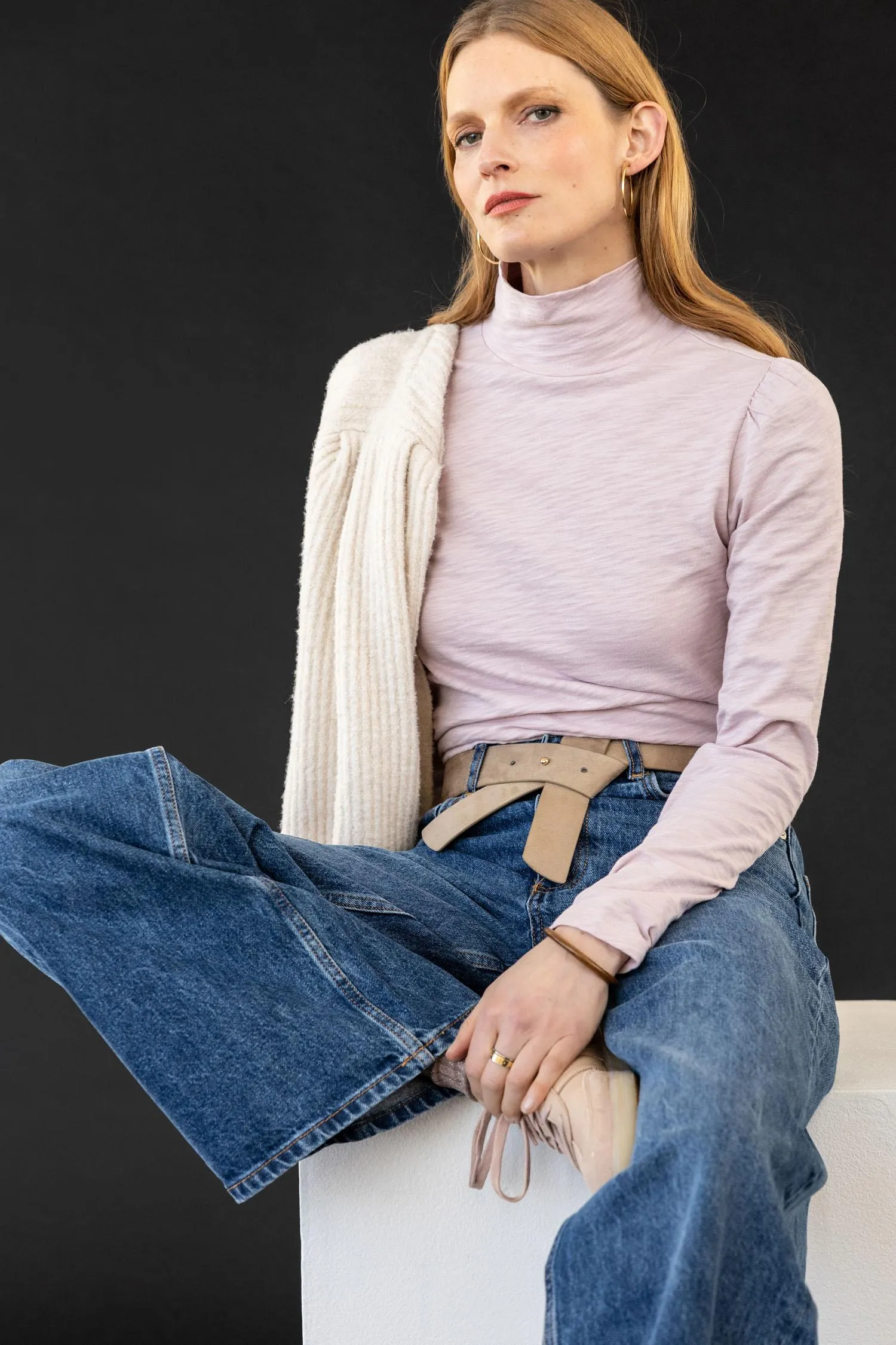 Puff Sleeve Turtleneck