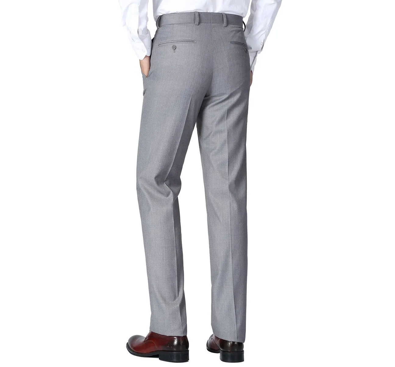 RENOIR Grey Classic Fit Flat Front Suit Separate Pants 202-2