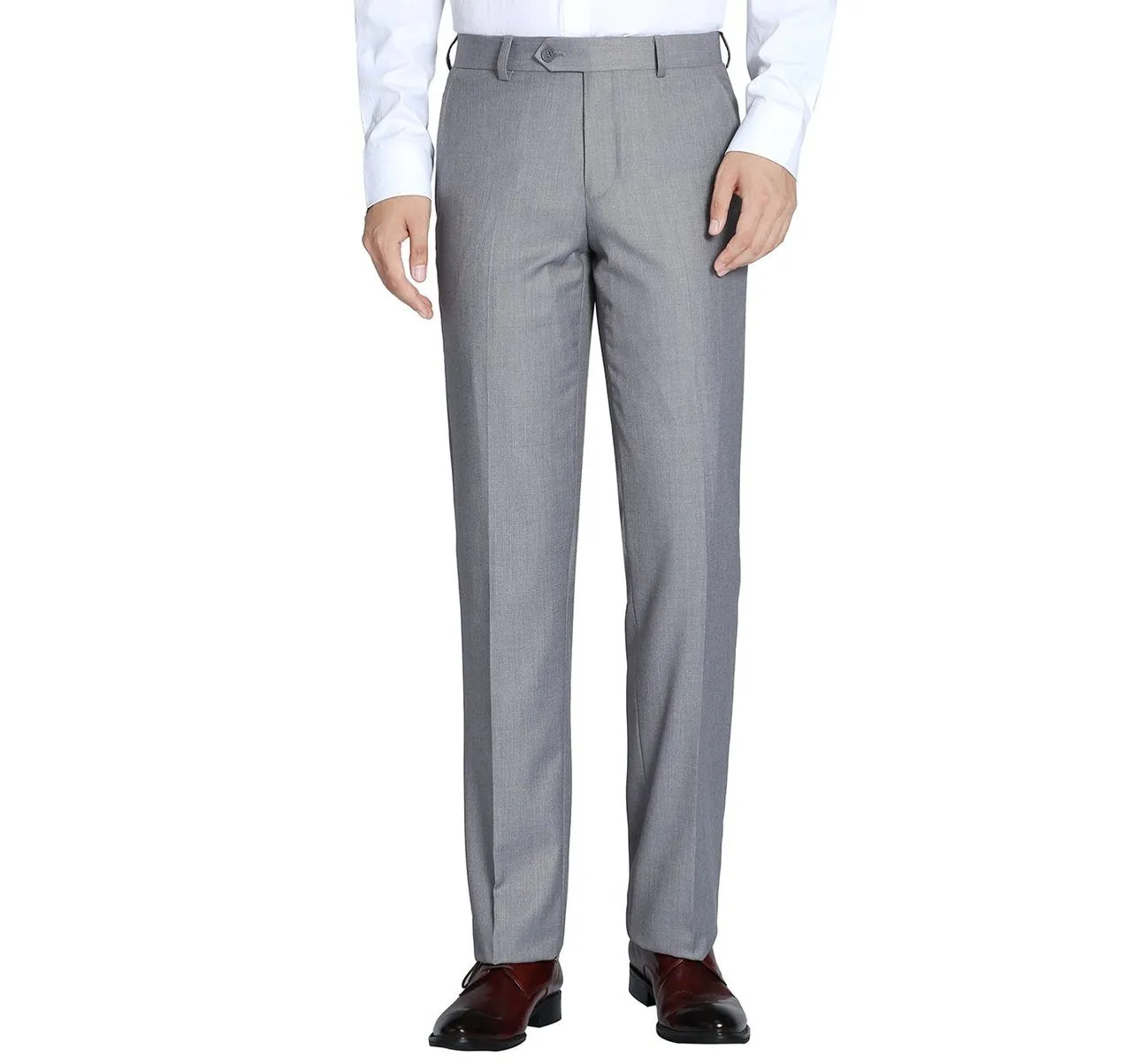 RENOIR Grey Classic Fit Flat Front Suit Separate Pants 202-2