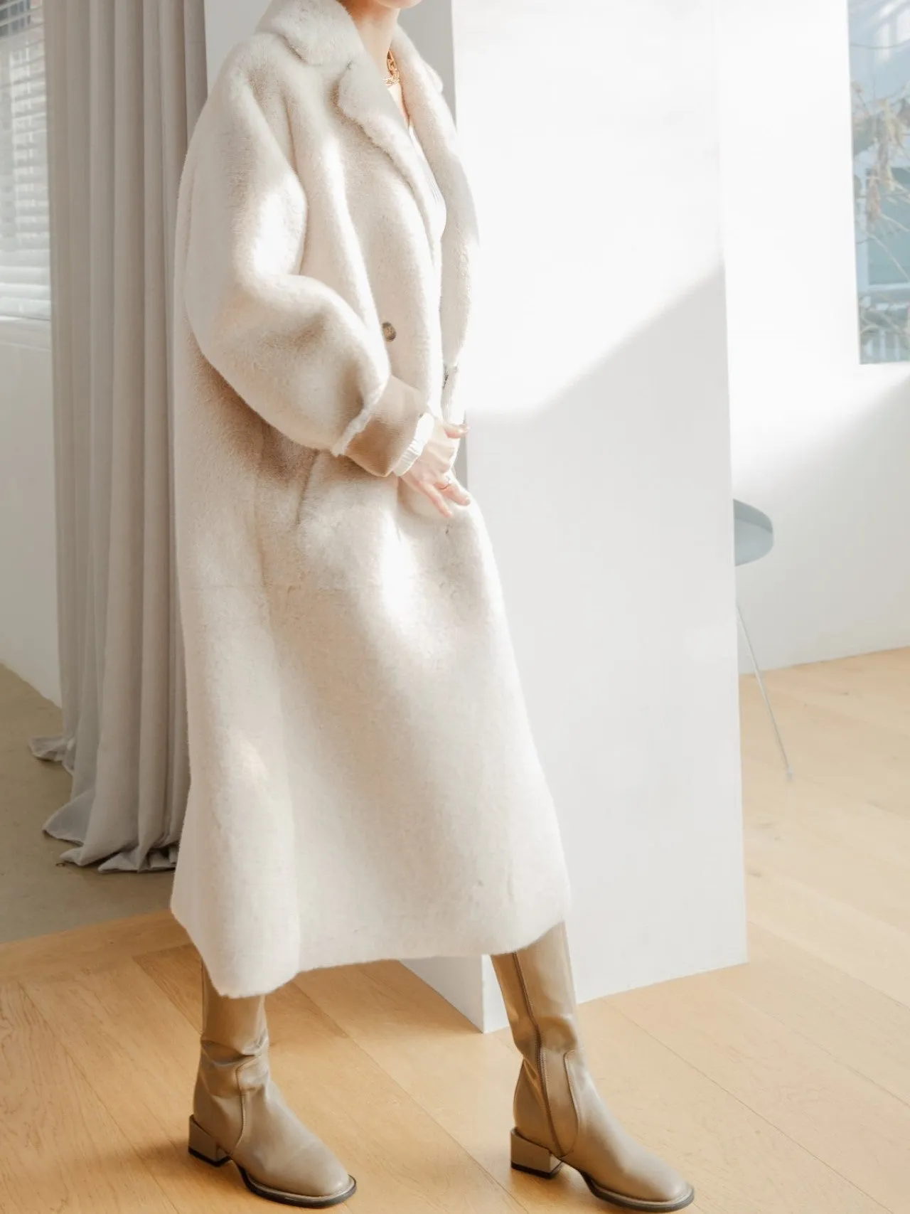 REVERSIBLE FAUX FUR COAT