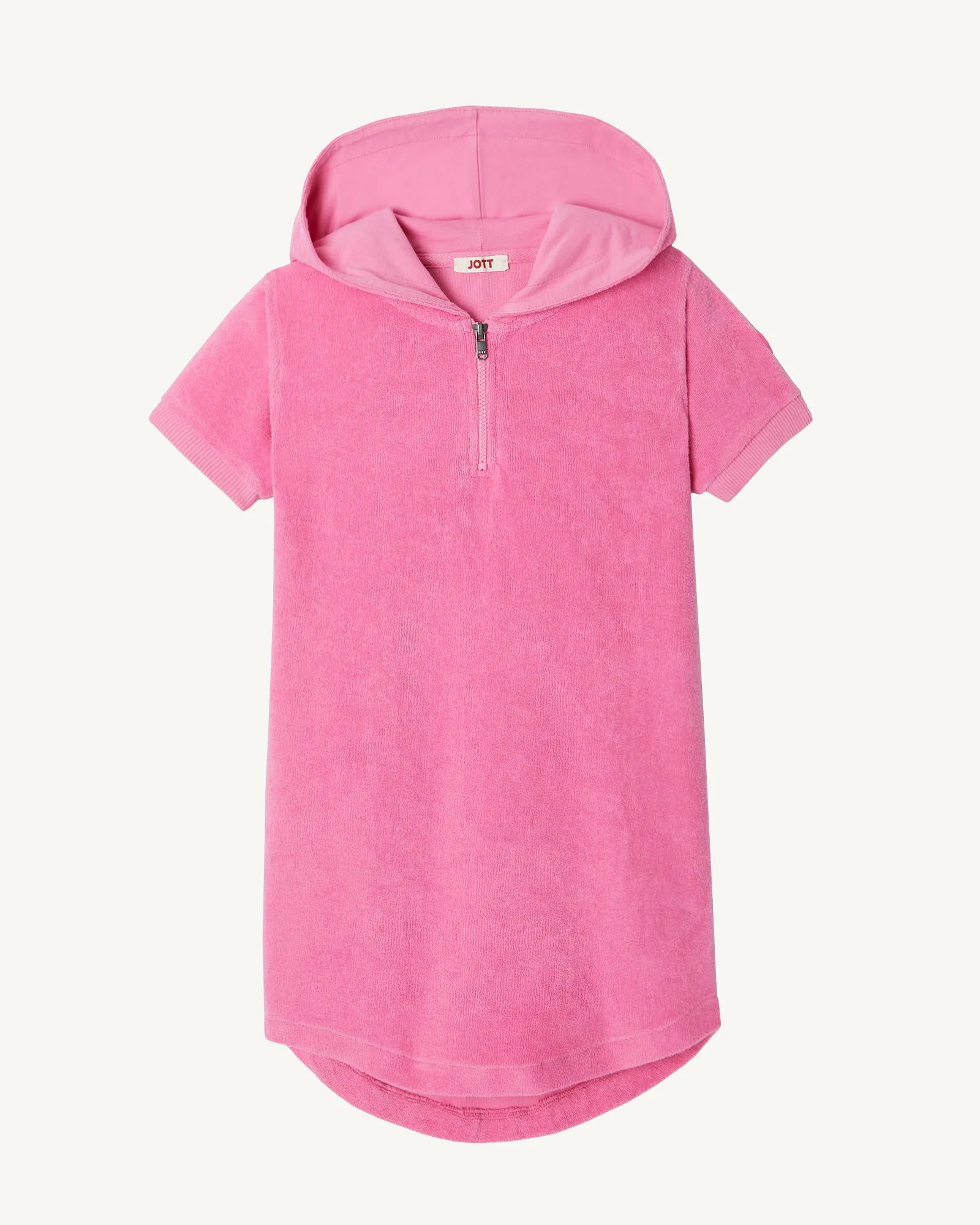 Robe éponge à capuche Rose intense enfant Mini