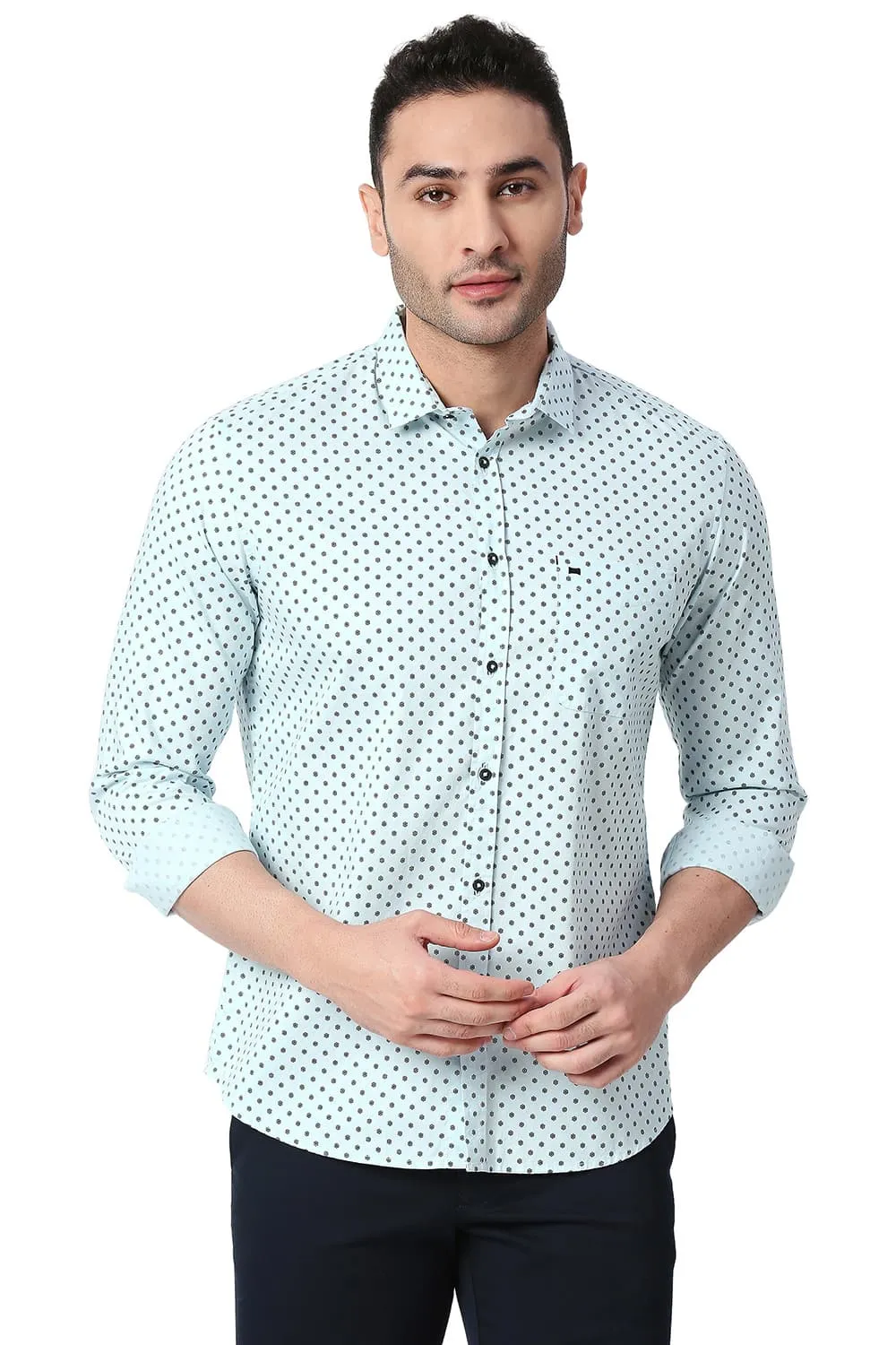 Slim Fit Cotton Printed Shirt