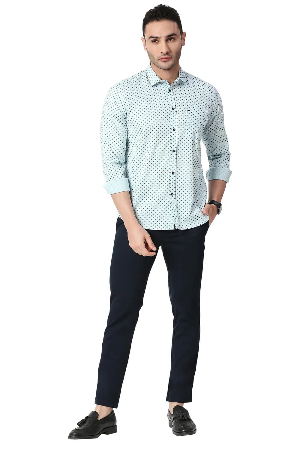 Slim Fit Cotton Printed Shirt