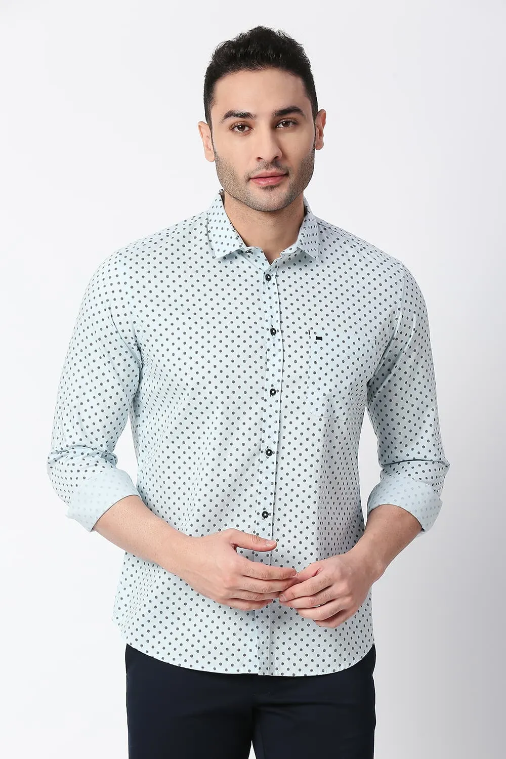 Slim Fit Cotton Printed Shirt