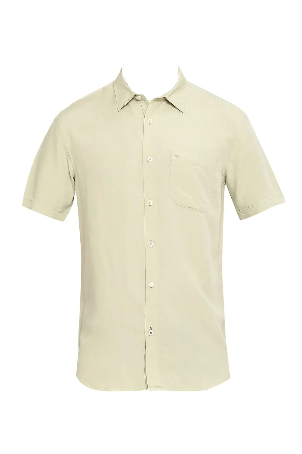 Slim Fit Viscose Linen Halfsleeves Shirt