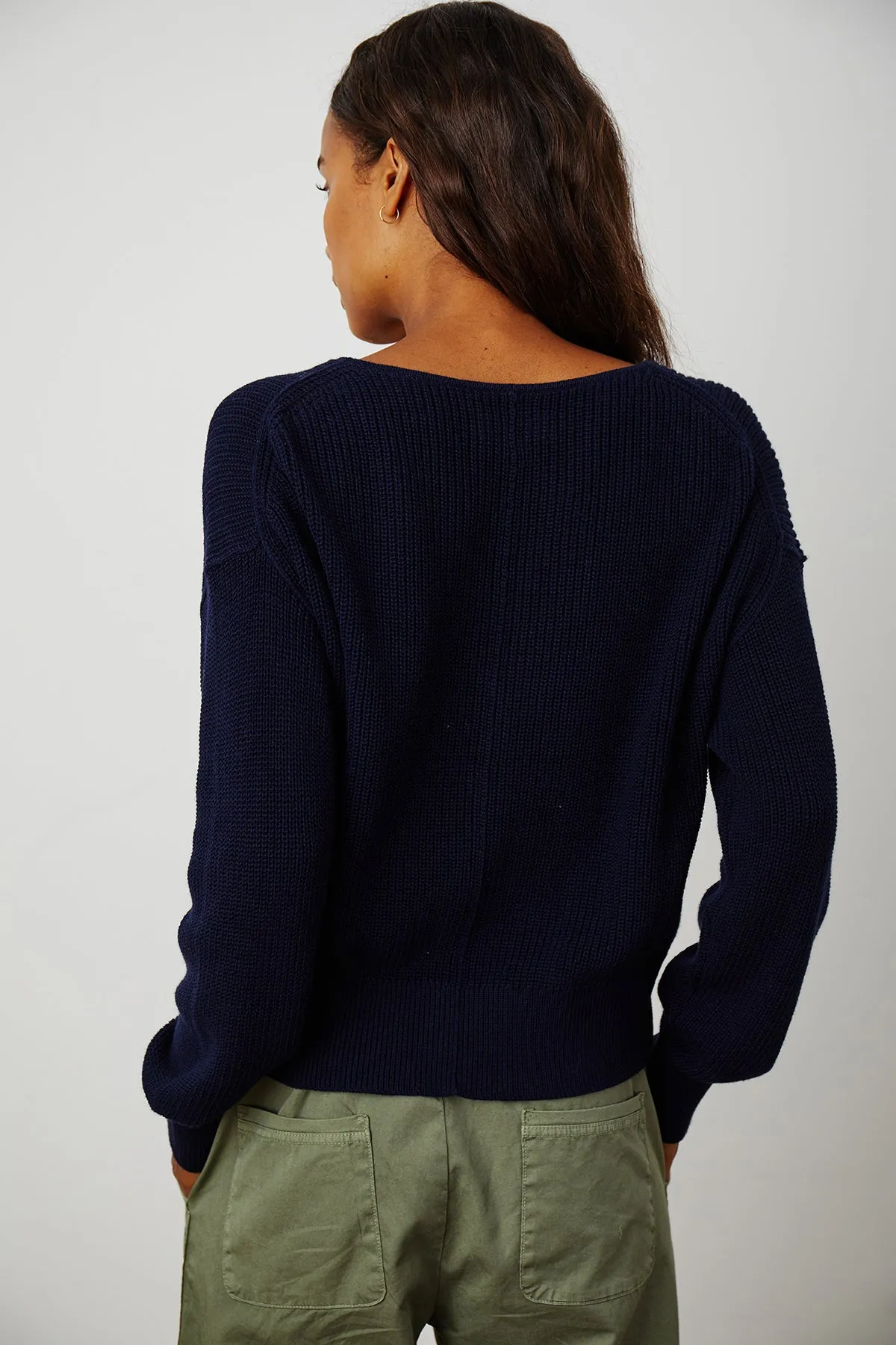 SOLANGE TEXTURED COTTON CARDIGAN