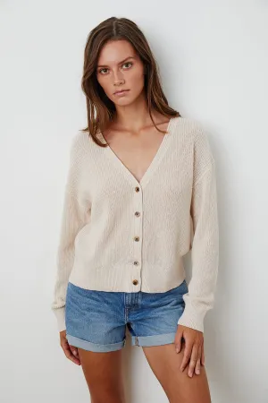 SOLANGE TEXTURED COTTON CARDIGAN