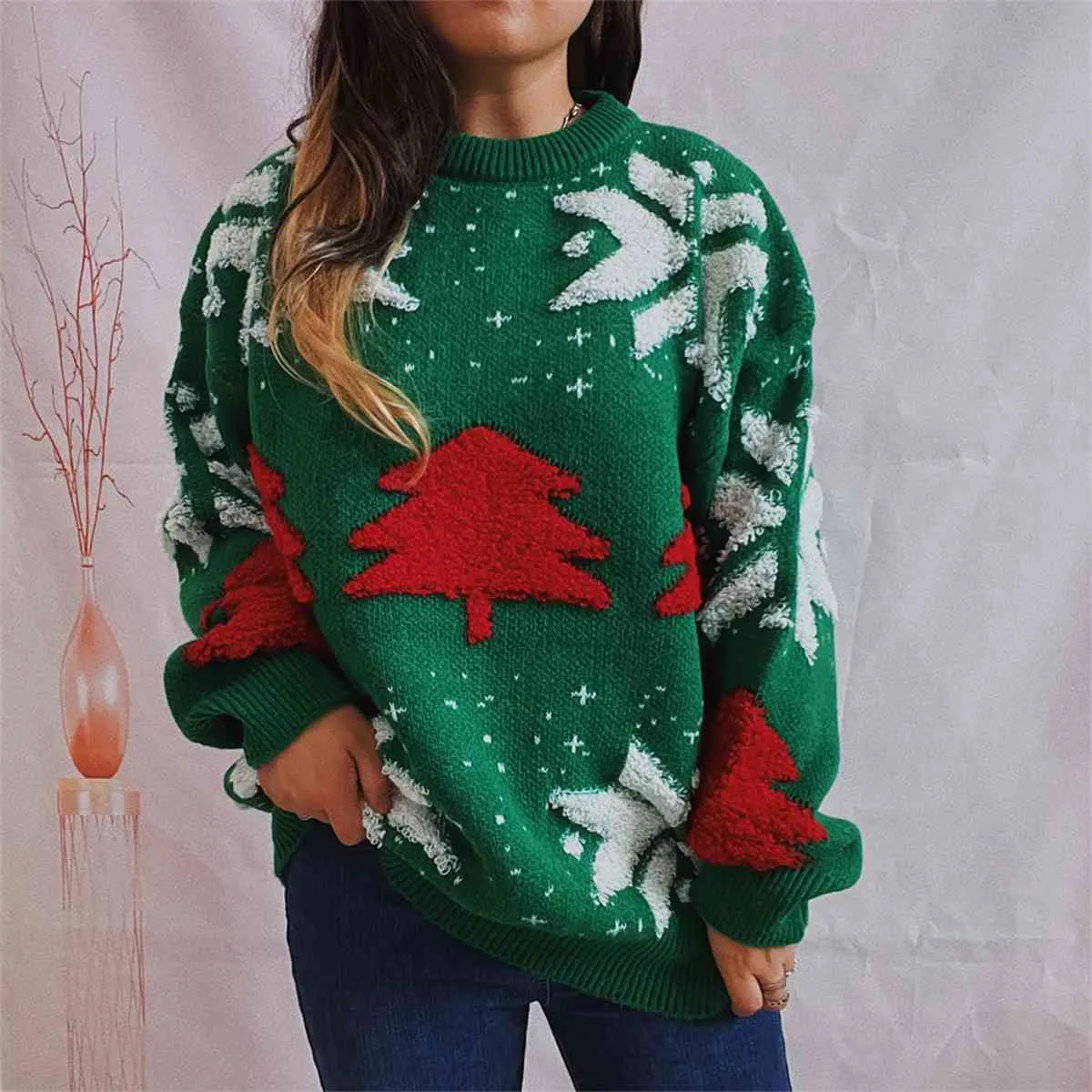 TEEK - Snowflake Long Sleeve Sweater