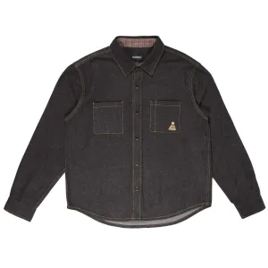 THEORIES HIGH PLAINS DENIM OVERSHIRT WASHED BLACK