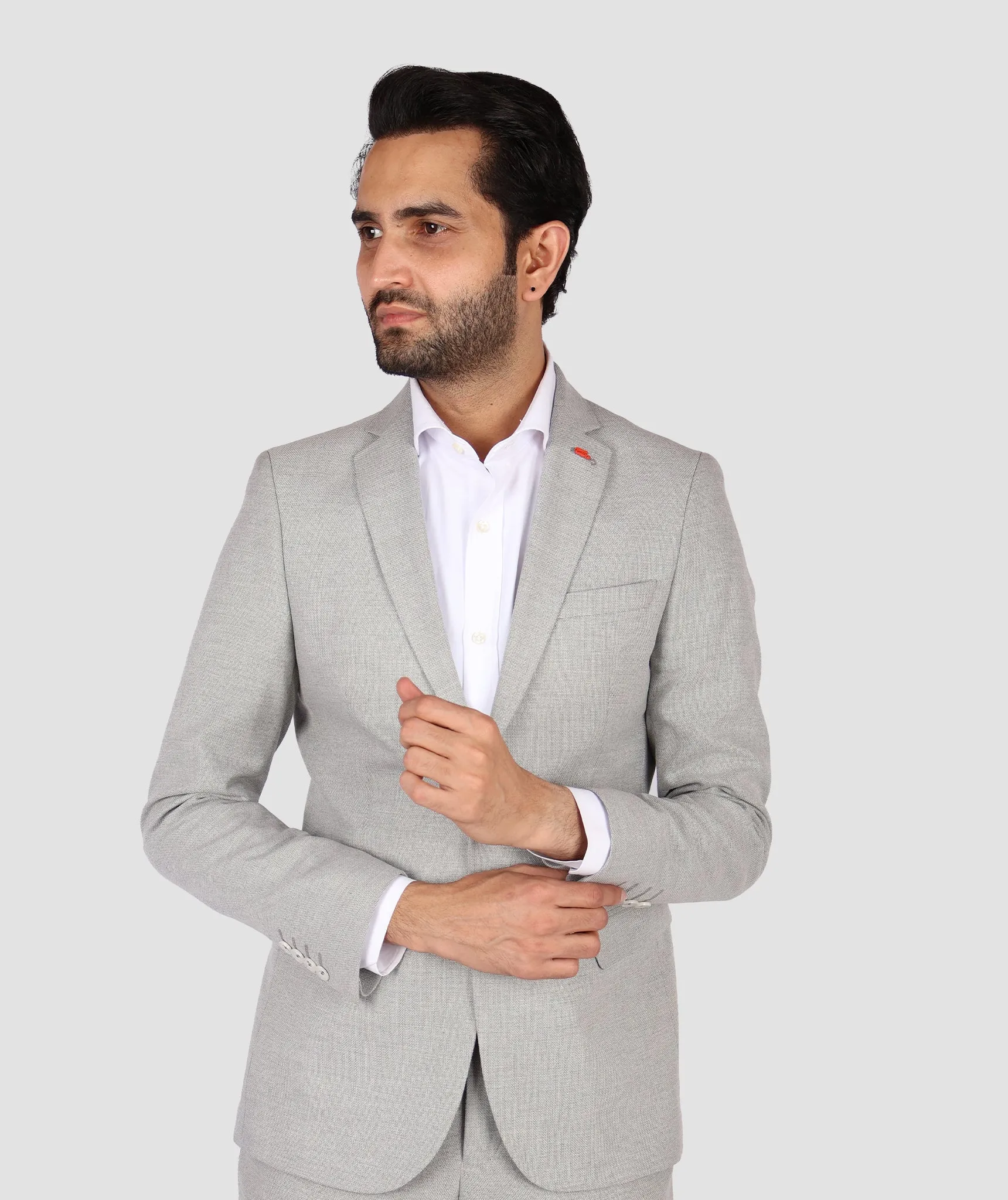 TWN  Grey Slim Fit Formal Suit