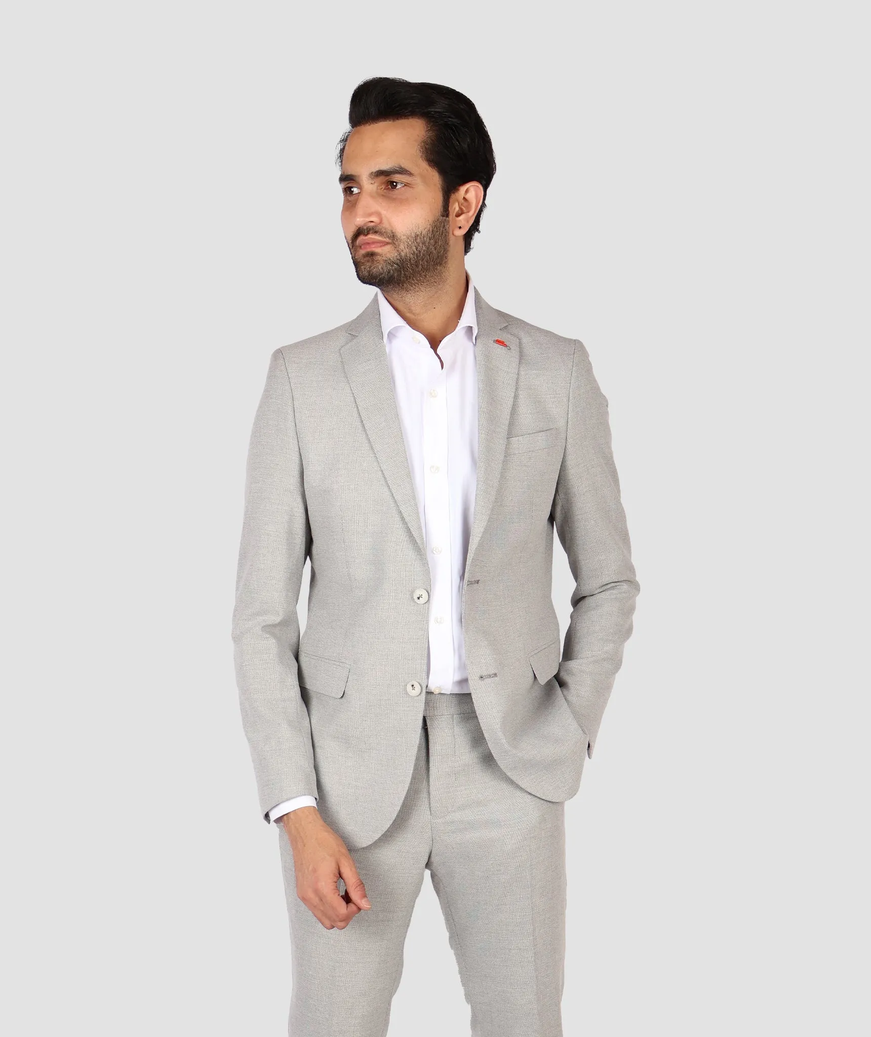 TWN  Grey Slim Fit Formal Suit