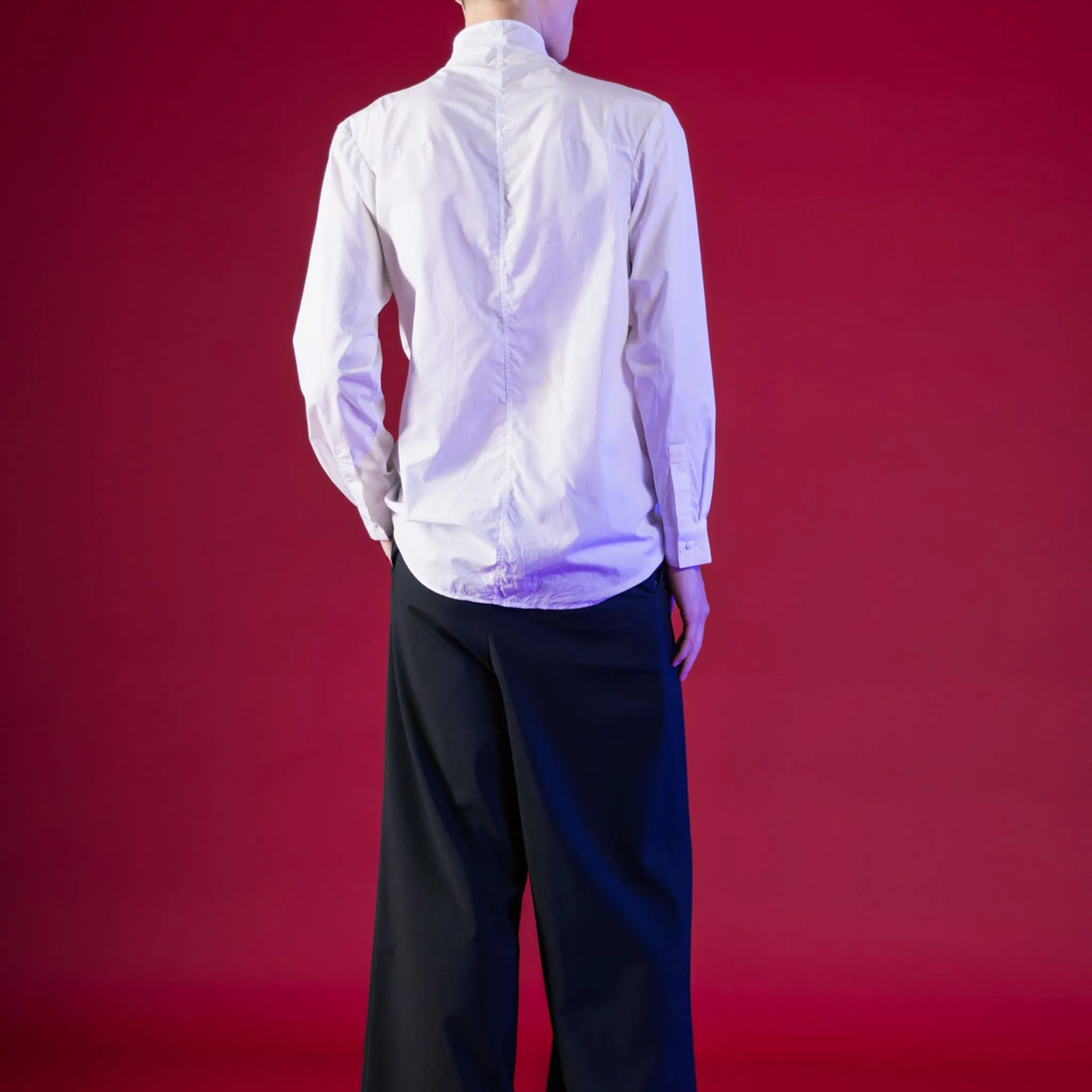 Unsymmetrical Stand-Collar Shirt