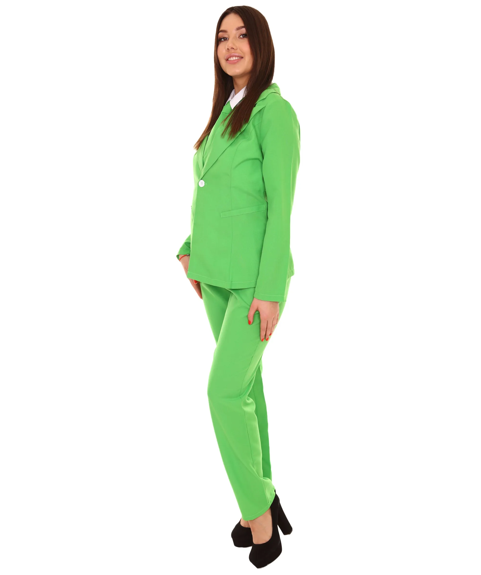 Women's EXCLUSIVE! Deluxe Singer Slim Fit Party Suit Costume | Lt. Green.